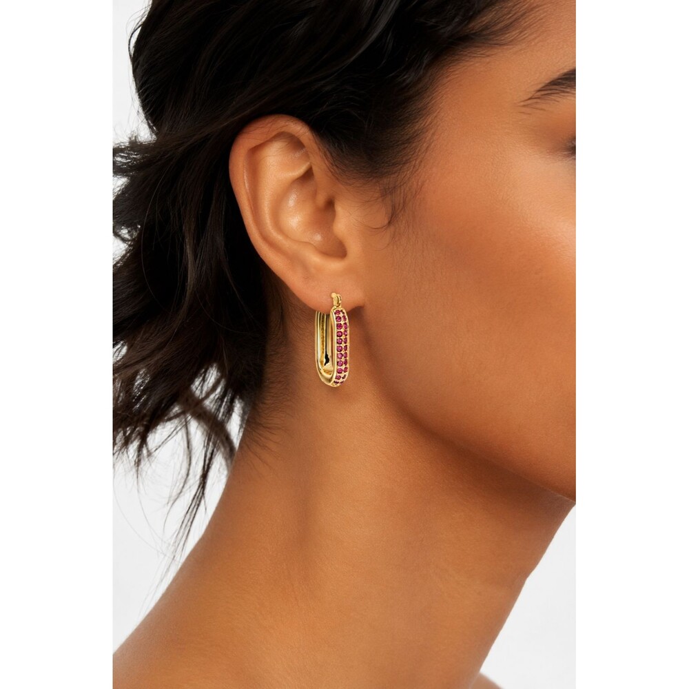 KURT‎ GEIGER Women’s New Earrings Gold Crystal Oval Tone